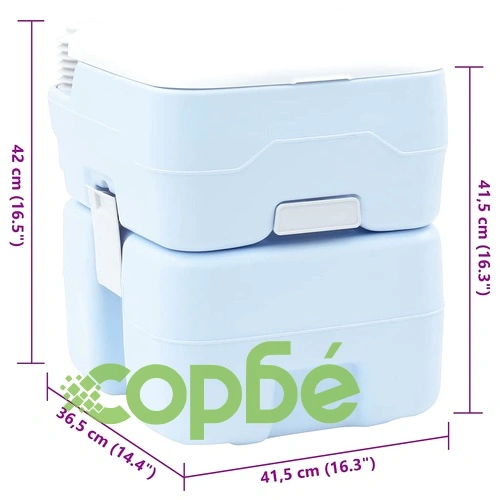 Портативна къмпинг тоалетна светлосиня 20L 41.5x36.5x42 см ➤ топ цена ➤ sorbe.bg