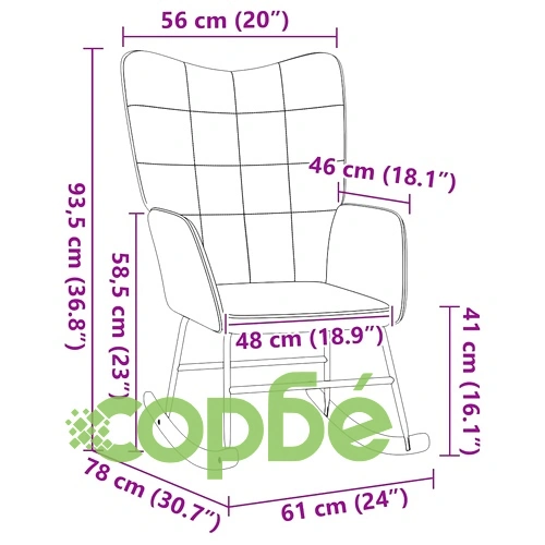 Кресло за релаксация светлосиво 61x78x98 см текстил с метална рамка ➤ топ цена ➤ sorbe.bg