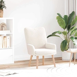 Кресло за релаксация крем 63x67x94 см текстил с ергономичен дизайн