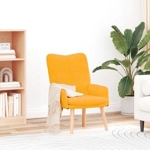 Релаксиращо кресло от текстил светло жълто 63x67x94 см