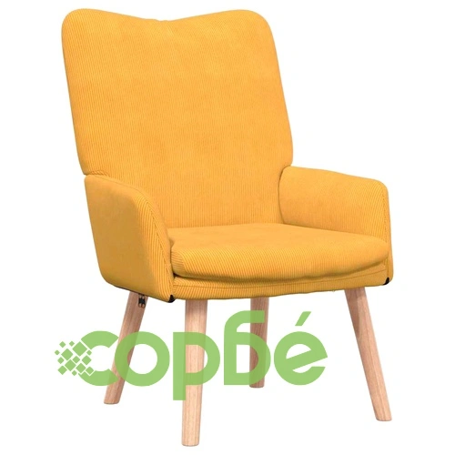 Релаксиращо кресло от текстил светло жълто 63x67x94 см ➤ топ цена ➤ sorbe.bg