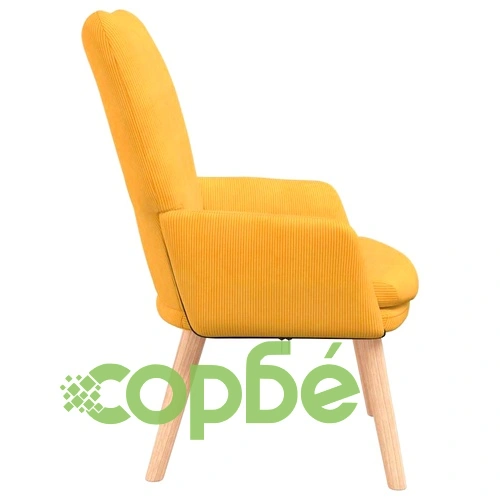 Релаксиращо кресло от текстил светло жълто 63x67x94 см ➤ топ цена ➤ sorbe.bg