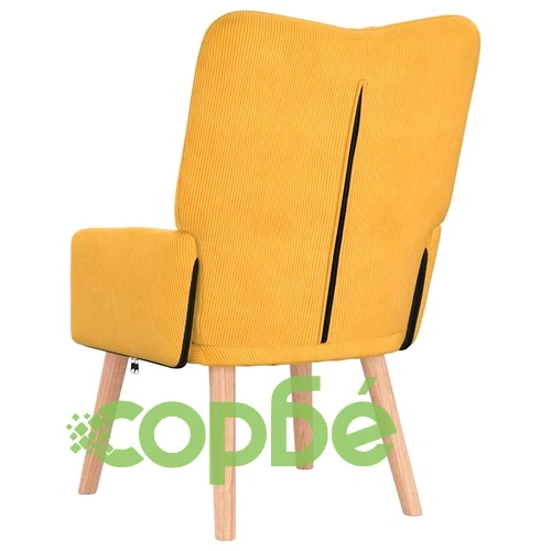 Релаксиращо кресло от текстил светло жълто 63x67x94 см ➤ топ цена ➤ sorbe.bg