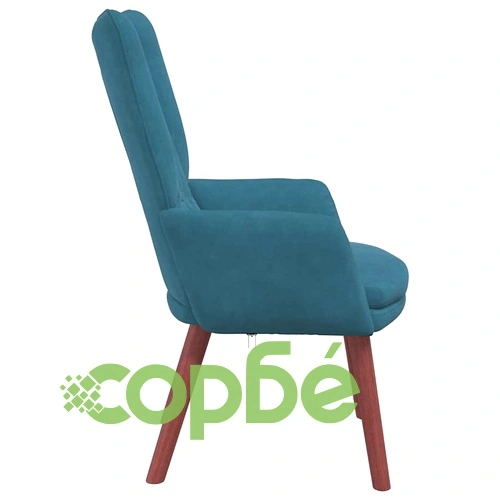 Кресло за релаксация от кадифе в синьо 63x67x94 см ➤ топ цена ➤ sorbe.bg
