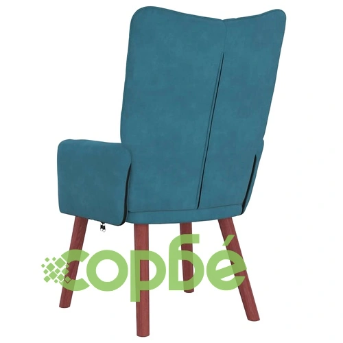 Кресло за релаксация от кадифе в синьо 63x67x94 см ➤ топ цена ➤ sorbe.bg