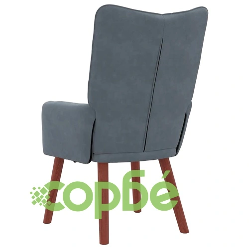 Кресло за релаксация от кадифе тъмносиво 63x67x94 см със стоманена рамка ➤ топ цена ➤ sorbe.bg