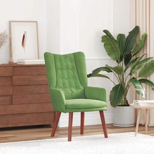 Кресло за релаксация от кадифе в светлозелен цвят 63x67x94 см