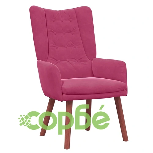 Кресло за релаксация от кадифе виненочервено 63x67x94 см със стоманена рамка ➤ топ цена ➤ sorbe.bg