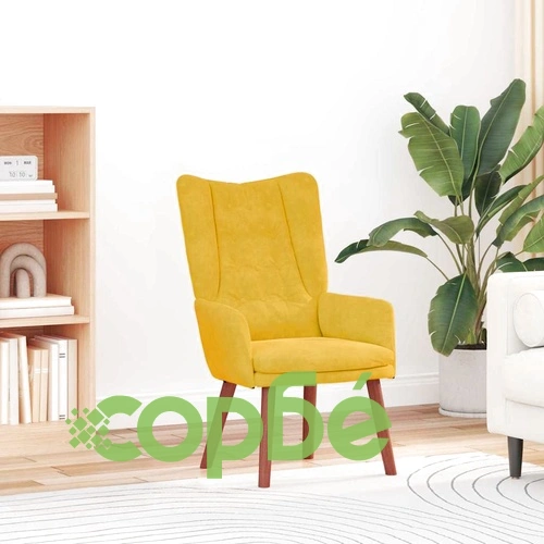 Кресло за релаксация от кадифе в жълто 63x67x94 см със стоманена рамка ➤ топ цена ➤ sorbe.bg
