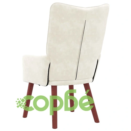 Кресло за релаксация от кадифе в крем цвят 63x67x94 см ➤ топ цена ➤ sorbe.bg