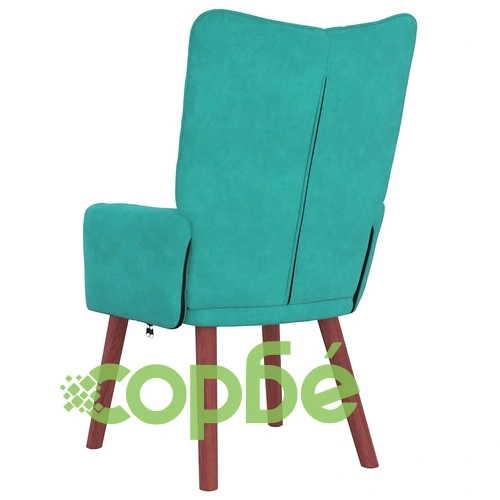 Кресло за релаксация тюркоаз кадифе 63x67x94 см със стоманена рамка ➤ топ цена ➤ sorbe.bg