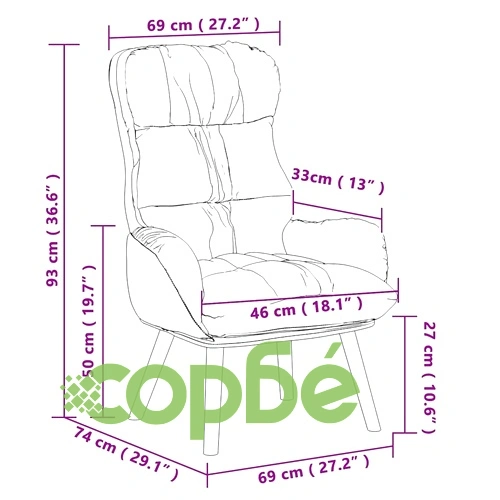 Фотьойл от еко кожа Червено, 69 x 74 x 93 см ➤ топ цена ➤ sorbe.bg