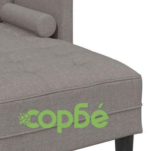 Триместен ъглов диван таупе 173x131x67 см текстил от бук ➤ топ цена ➤ sorbe.bg