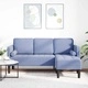 L-образен диван 3-местен дънково син 173x131x67 см текстил бук