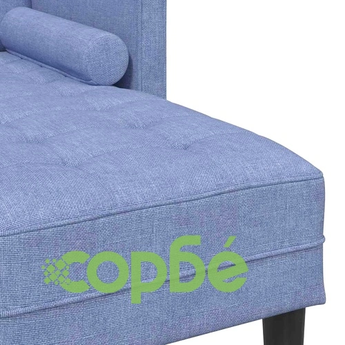 L-образен диван 3-местен дънково син 173x131x67 см текстил бук ➤ топ цена ➤ sorbe.bg