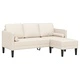 Ъглов диван с 3 места от лен 173 x 131 x 67 см бежов