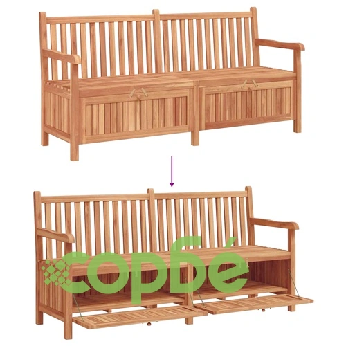 Градинска Пейка за Съхранение от Тиково Дърво 180 x 60 x 90 см ➤ топ цена ➤ sorbe.bg
