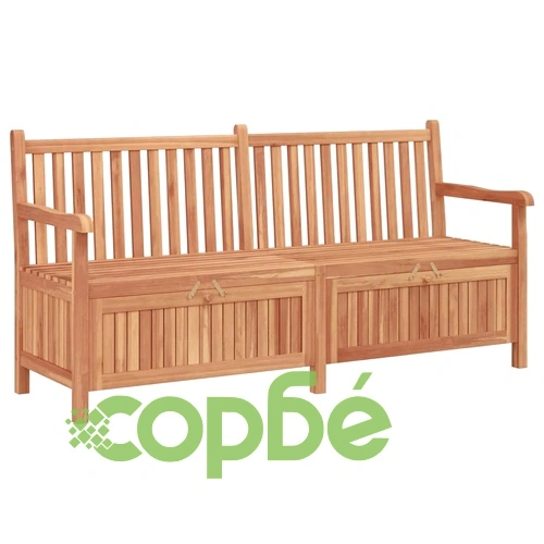 Градинска Пейка за Съхранение от Тиково Дърво 180 x 60 x 90 см ➤ топ цена ➤ sorbe.bg