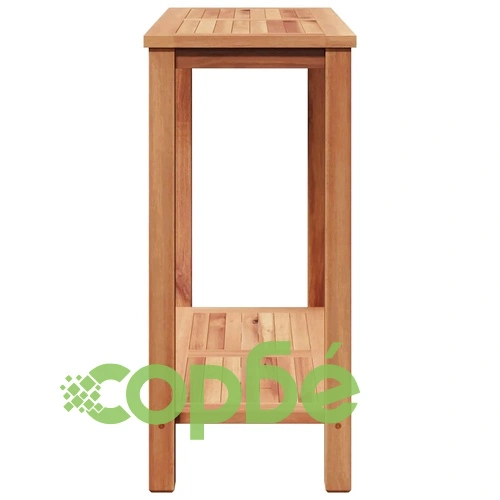 Конзолна маса от масивно тиково дърво с рафт 85x35x75 см кафява ➤ топ цена ➤ sorbe.bg