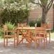 Комплект 4 броя струпваеми градински столове от тиково дърво 55.5x55.5x90 см кафяви