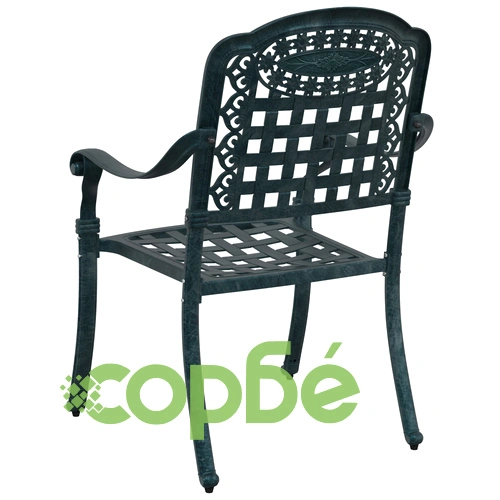 Градински столове от лят алуминий, 2 бр., зелени, 55 x 56.5 x 91 см ➤ топ цена ➤ sorbe.bg