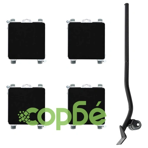 Комплект мебелни ролки 4 бр. с повдигач 17,5x16x7,5 см, стомана, 1600 кг ➤ топ цена ➤ sorbe.bg