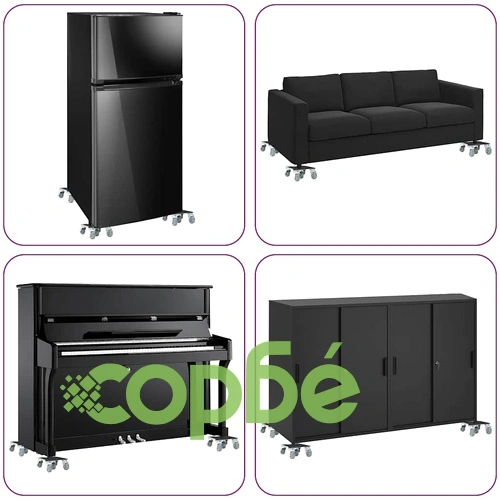 Комплект мебелни ролки 4 бр. с повдигач 17,5x16x7,5 см, стомана, 1600 кг ➤ топ цена ➤ sorbe.bg