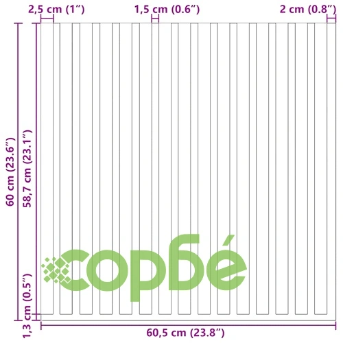 Акустични Стенни Панели с Ламели 8 бр. 60,5x60 см Дъбов Фурнир Кафяв Орех ➤ топ цена ➤ sorbe.bg
