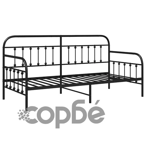 Стоманена рамка за легло за ден черна 90x200 см ➤ топ цена ➤ sorbe.bg