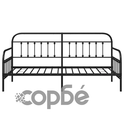 Стоманена рамка за легло за ден черна 90x200 см ➤ топ цена ➤ sorbe.bg