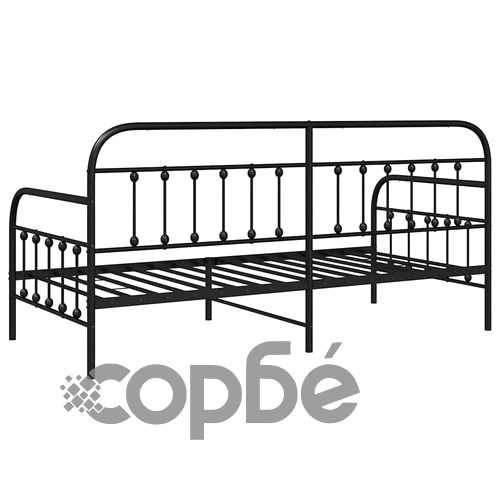 Стоманена рамка за легло за ден черна 90x200 см ➤ топ цена ➤ sorbe.bg