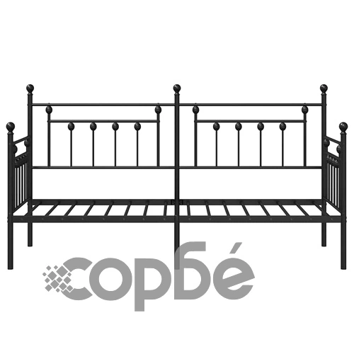 Стоманена рамка за легло за ден черна 80x200 см с ламелна рамка ➤ топ цена ➤ sorbe.bg