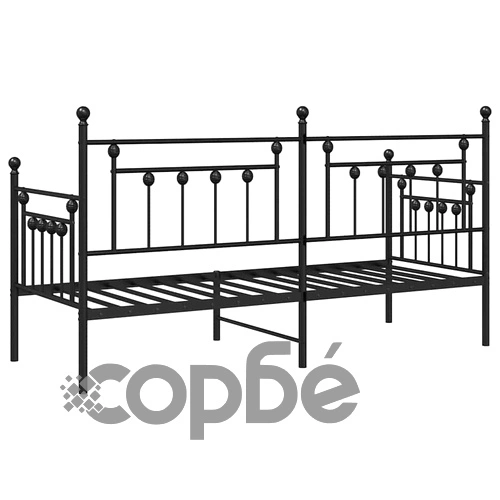 Стоманена рамка за легло за ден черна 80x200 см с ламелна рамка ➤ топ цена ➤ sorbe.bg