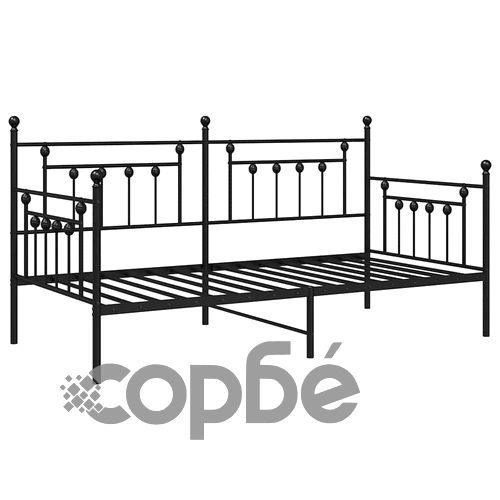 Стоманена рамка за легло за ден черна 90x200 см ➤ топ цена ➤ sorbe.bg