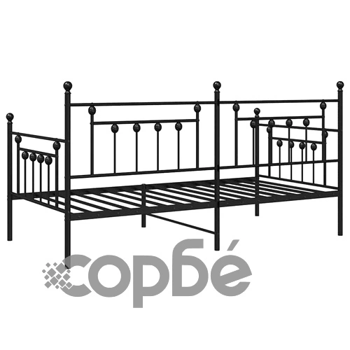 Стоманена рамка за легло за ден черна 90x200 см ➤ топ цена ➤ sorbe.bg
