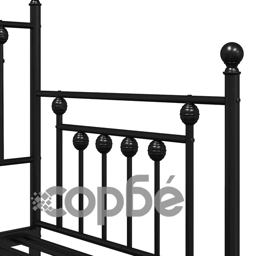 Стоманена рамка за легло с допълнително легло черна 80x200 см ➤ топ цена ➤ sorbe.bg