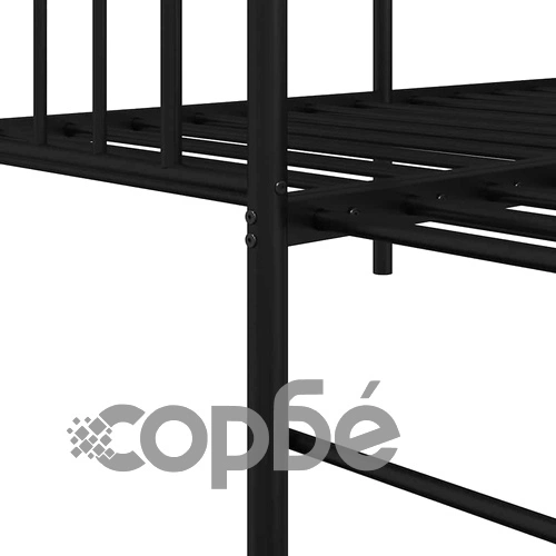 Стоманена рамка за легло с допълнително легло черна 80x200 см ➤ топ цена ➤ sorbe.bg