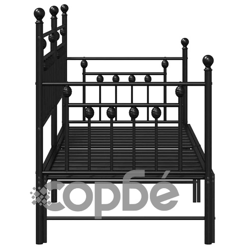 Стоманена рамка за легло с допълнително легло черна 80x200 см ➤ топ цена ➤ sorbe.bg