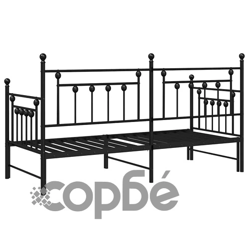 Стоманена рамка за легло с допълнително легло черна 80x200 см ➤ топ цена ➤ sorbe.bg