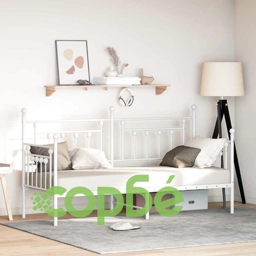 Стоманена рамка за легло за ден бяла 75x190 см ➤ топ цена ➤ sorbe.bg