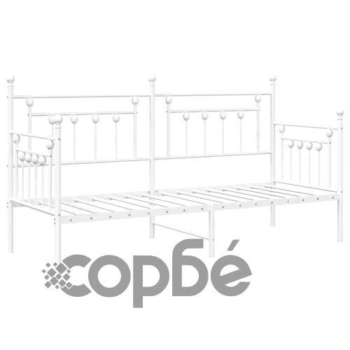 Стоманена рамка за легло за ден бяла 75x190 см ➤ топ цена ➤ sorbe.bg
