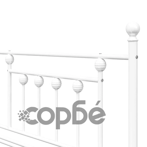 Стоманена рамка за легло за ден с допълнително легло бяла 90x200 см ➤ топ цена ➤ sorbe.bg