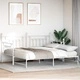 Стоманена рамка за легло за ден с допълнително легло бяла 90x200 см