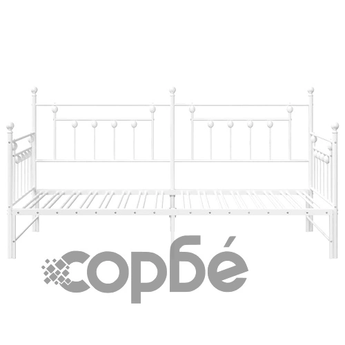 Стоманена рамка за легло за ден с допълнително легло бяла 90x200 см ➤ топ цена ➤ sorbe.bg