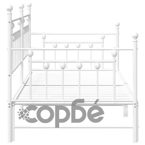Стоманена рамка за легло за ден с допълнително легло бяла 90x200 см ➤ топ цена ➤ sorbe.bg