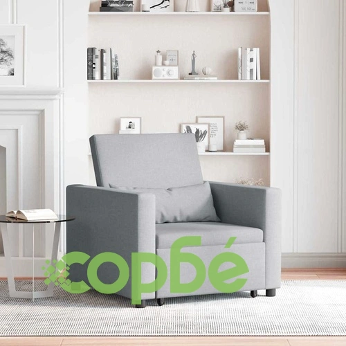 3-в-1 диван легло трансформер светлосиво 90x165x87 см текстил ➤ топ цена ➤ sorbe.bg