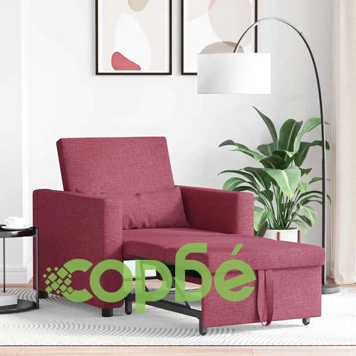 Диван-легло 3 в 1 виненочервен текстил 90x165x87 см ➤ топ цена ➤ sorbe.bg