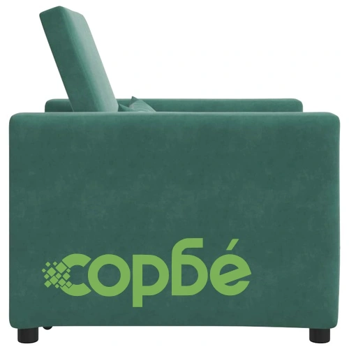Единичен диван легло 3в1 тъмнозелено кадифе 90x165x87 см ➤ топ цена ➤ sorbe.bg