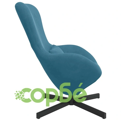 Стол яйце от кадифе в синьо, 63 x 73 x 90 см ➤ топ цена ➤ sorbe.bg