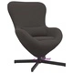 Стол тип яйце с въртяща се основа, тъмносив текстил, 63 x 73 x 90 см
